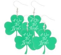 FOMIYES 2 Pares Pendientes Mujer para Fiesta Joyería de Moda Amuleto Verde Saint Patrick's Day Accesorios para Dama