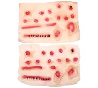 FOMIYES 2 Pegatinas de Cicatrices 3D para Cosplay y Maquillaje de Halloween, Resistentes al Agua y Sudor, para Cara y Cuerpo, Decoración Realista para Fiestas y Teatro
