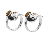 FOMIYES 2 Piezas Anillo de festival de música alianza de boda Anillos para mujeres anillos boho anillos de cuchara para mujer anillos gruesos para mujer Aleación de zinc