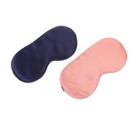 FOMIYES 2 piezas Antifaz de Seda para Dormir Máscara para Ojos Ajustable y Cómoda para Adultos Bloquea Luz para Viajes Yoga y Siestas Colores Azul Marino y Rojo