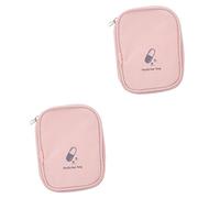 FOMIYES 2 Piezas Bolsa De Almacenamiento De Pastillas Pequeña Cartera De Viaje Bolsa De Medicina Bolsa De Almacenamiento De Maletín Para Diabéticos Equipo Rosa 牛津布,聚酯纤维,铝合金