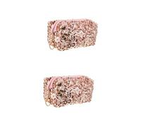 FOMIYES 2 Piezas Bolsa de Cosméticos de Lentejuelas Rosa Grande con Bolsa Organizadora Multifuncional Portátil para Maquillaje y Viaje Neceser Femenino Ligero y Espacioso