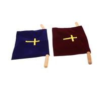 FOMIYES 2 Piezas Bolsa de Terciopelo para Ofrendas Cestas de Ofrendas Iglesia con Asas de Madera para Recolección de Suministros de Comunión Iglesias y Ceremonias Religiosas