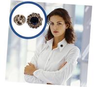 FOMIYES 2 Piezas Broche Decorativo de Estras Vintage para Hombres y Mujeres Accesorio de Fiesta Diseño Chic y Elegante para Camisas y Trajes Color Azul Retro para
