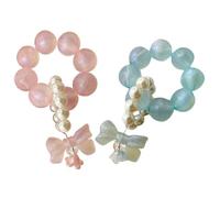 FOMIYES 2 Piezas Cadena De Clave De Teléfono Móvil Correas Del Encanto Del Teléfono Hechizas Rosario Estético Cordón De Muñeca Con Cuentas Para Teléfono Azul Acrílico