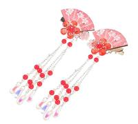 FOMIYES 2 Piezas Clips para Niñas con Flores y Abanico Horquillas Ligeras con Accesorios para Peinados de Fiesta Boda y Diario Decoración Elegante