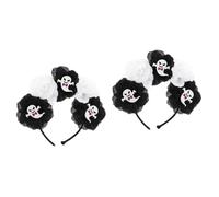 FOMIYES 2 Piezas Diadema Halloween Novia con Rosa Accesorio para Fiesta Tocado Reutilizable para Mujeres y Chicas Complemento para Disfraces