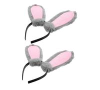 FOMIYES 2 Piezas Diadema Orejas de Conejo Esponjosa Diadema Flexible para Fiestas Temáticas Cosplay de Conejo Cómodo para Mujer Disfraz Peludo para Pascua