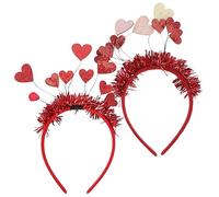 FOMIYES 2 Piezas Diademas de para San Valentín Accesorios para Fiesta con Diseño de Rojo y Rosa Cómodas y Duraderas para Adultos