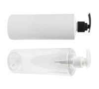 FOMIYES 2 Piezas Dispensador de Jabón Botella de Champú 500ml Pet Blanco Rellenable Reutilizable para Gel de Ducha y Jabón Líquido