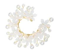 FOMIYES 2 Piezas Ear Cuff Flor Perla Orejeras Pendientes Vintage Manguito De Oreja White