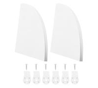 FOMIYES 2 Piezas Estante Esquinero de Pared de Madera Blanco para Libros y | Montaje en Pared, Diseño Triangular Curvo, para Decodificadores y Cables de Tv, Paredes de Ladrillo o Hormigón