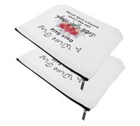 FOMIYES 2 Piezas Estuche de Lona para Lápices Bolsa de Cosméticos Creativa con Estampado Inglés para Damas Organizador de Monedas con Cremallera Bolsa para Guardar Dinero para Uso Diario
