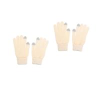FOMIYES 2 Piezas Guantes Térmicos para Mujer Tejidos Gruesos con Pantalla Táctil Cálidos y Cómodos para Exterior Frío Compatibles con Dispositivos Inteligentes