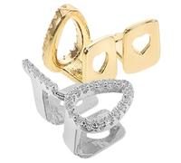 FOMIYES 2 Piezas Me encantan los Brackets Dorados Huecos Parrilla Falsa Brocas para taladrar Clavos Tapa de Diente Falso Parrilla de Broca cónica de cerámica Estrecha Hip Hop Cobre