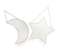 FOMIYES 2 piezas Organizador de Pared para Pendientes y Collares Diseño de Rejilla Elegante Forma de y Luna Soporte Colgante Decorativo Multifuncional para Joyas