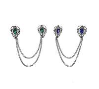 FOMIYES 2 Piezas Pasador De Cuello Alfiler De Corbata Para Hombres Cadena De Traje De Los Hombres Corbata De Los Hombres Broche De Cadena Solapa Para Hombres Oro Joya Cristal