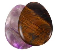 FOMIYES 2 Piezas piedra de de chakras masajes naturales mini cristales decoración piedra decorativa placa de raspado de sueño Decorar Tanglín palmera amatista espato