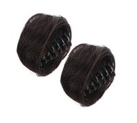 FOMIYES 2 Piezas Pinzas para Moño Postizo Voluminoso para Mujer Accesorios de con Clip Moño Desordenado Sintético para Bodas Fiestas y Diario de Unidades Marrón y Negro