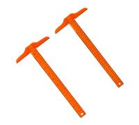 FOMIYES 2 Piezas Regla en T de 30cm de Plástico Naranja Escala Métrica Doble Cara y Alta Precisión para Dibujo Técnico en Oficina y Hogar