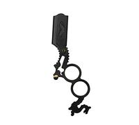 FOMIYES 2 Piezas Soporte de cuchillo de afeitar de peluquería plegable Manual de doble anillo soporte para maquinilla de afeitar manejar Aparato de afeitar versátil cabeza de aceite Black