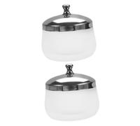 FOMIYES 2 piezas Tazón de Vidrio Mate para de Uñas con Tapa Taza de Limpieza para Pinceles de Manicura Recipiente Práctico y Duradero para Esmalte y Polvo para Profesionales y Entusiastas