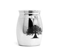 FOMIYES 2 Piezas Urnas Pequeñas de Acero Inoxidable para Mascotas Urna Funeraria con Diseño Árbol Vida de Cremación y Ligera Tapa Desmontable para Sala y Estudio