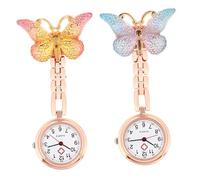 FOMIYES 2 Relojes De Cuarzo para Enfermera De Bolsillo para Mujer De Aleación