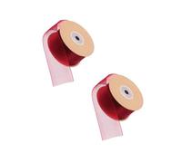 FOMIYES 2 Rollos Cinta de Organza Transparente Doble Faz para Manualidades y Decoración Color Vino Metros por Rollo Resistente y Reutilizable para Embalaje y Bricolaje