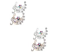 FOMIYES 2 Series Pin Musical De Mujer Broches De Notas Musicales Accesorios De Antipérdida Joyería De Fiesta Y Celebraciones 2 Piezas*2