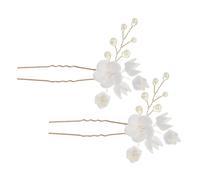 FOMIYES 2 Tocados De Novia Para Mujer, Con Perlas Artificiales, Horquillas Decoradas Con Flores Falsas, Tocado De Boda, Elegantes Accesorios Para El Cabello Para Novias.