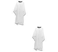 FOMIYES 2 Uds Delantal De Aceite De Peluquería Vestido Formal Blanco Broches De Plástico Delantales De Plástico Capa De Aceite Para El Cabello Capas De Peluquería Con Cierre A Presión