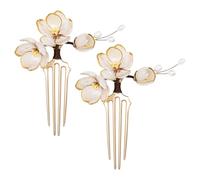 FOMIYES 2 Unidades Peine Retro Floral con Loto Simulado Accesorio Vintage para Hanfu Chino Horquillas Metálicas Antiguas para Mujer Adorno y Antideslizante