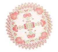 FOMIYES 20 Hojas de Servilletas de Papel Decorativas Estampado de Fresa, Servilletas Prácticas de Pulpa de Madera para Fiestas Familiares y Temáticas