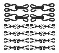 FOMIYES 20 Juegos de Cierres de Gancho y Ojo para Coser, Metal Negro, 37 Mm, Cierres de Costura para Sujetadores, Ropa, Pantalones y Artesanía, Repuestos Multifunción para Reparación