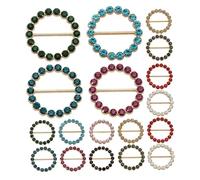 FOMIYES 20 Piezas Hebilla de Pañuelo de Seda Anillos Redondos Clip para Bufandas Cierre de Hebilla Botón Anudado Gemas de Imitación para Camisas y Vestidos Fiestas