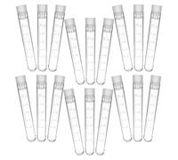 FOMIYES 20 Piezas Tubo de Ensayo de Plástico Ps de 10ml con Tapa de Rosca y Sello Seguro para Almacenamiento y Medición en Laboratorio y Congelador