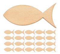 FOMIYES 200 Piezas de Rebanadas de Pescado de Madera sin Terminar 40X19Mm Figuras Sólidas de para Manualidades DIY Adornos Naturales para Decoración y Proyectos Creativos