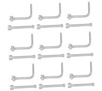 FOMIYES 20piezas Piercings Nariz de Acero Inoxidable Joyas Corporales Aros Nasales de Espalda Plana Tachuelas de Joyería Nariz Piercings de Acero Inoxidable Cartílago Uso Diario y Eventos