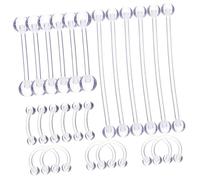 FOMIYES 24 piezas Joyería para Piercing Corporal Transparente Incluye Anillos para Lengua Ceja y Nariz Diseño Invisible y Cómodo para Diario y Fiestas