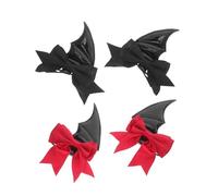 FOMIYES 2pares Pinzas Pelo Alas De Murciélago y Lazo Para Halloween Accesorios Espeluznantes Para Disfraces Manualidades y Cosplay