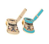 FOMIYES 2piezas Accesorios Para Cafeteros Pines De Solapa Forma De Cafetera Broches Retro Para Mochilas Delantales Ropa Chaquetas Bolsos Sombreros Decoración