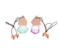 FOMIYES 2piezas Botellas De Perfume Colgantes Para Interior De Coche De Recipientes De Vidrio Creativos Color Morado y Ambientador Decorativo Para Espejo Retrovisor y Aromatización De
