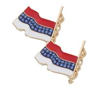 FOMIYES 2piezas Broche de Solapa Bandera Rusa Ondeando y Brillantes Gemas de Imitación Insignia Patriótica Recuerdo para Vestido Sombrero Ropa y Decoración