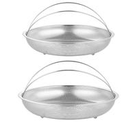 FOMIYES 2piezas Cesta Vaporera de Acero Inoxidable Rejilla para Cocinar Verduras y Pasta Cesta Multifuncional para Vapor y Escurrir Alimentos Apta para Vaporera y Olla Presión Compacta