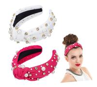 FOMIYES 2piezas Diademas De Mujer Perlas Artificiales y Superior Diademas Anchas Para Tipo De Peinados Accesorio De Moda Para Cabeza Color