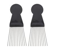 FOMIYES 2piezas Peine De Aguja De Acero Negro Para Hombres Peine Cabello Rizado Herramienta De Peluquería Para Peinar El Cabello Salón