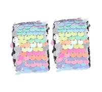 FOMIYES 2piezas Pulsera De Aplausos Purpurina Lentejuelas Reversibles Cierre Presión Joyería Para Fiestas De Cumpleaños Infantiles Bolsas De