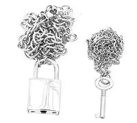 FOMIYES 2Piezas Punk Lock Necklace Adjustable Clavicle Chain With Key Charm For Unique Style Present For Men And Women