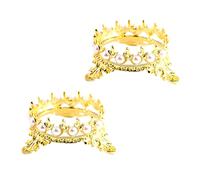 FOMIYES 2piezas Soportes Mini De Coronas Doradas y Perlas Estante Para Lápices Para Manicura Diseño Creativo